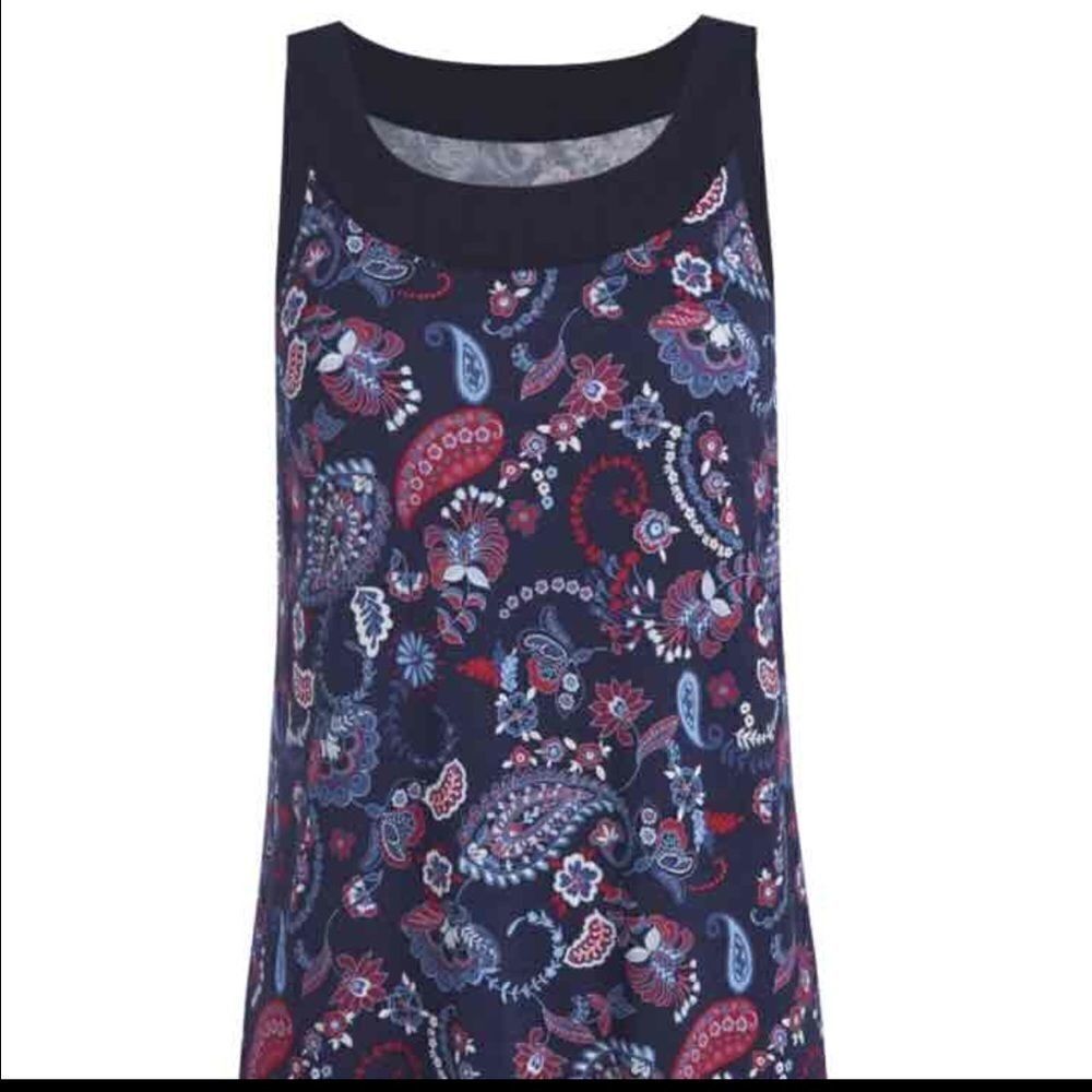Simply Be Sleeveless Tunic Blue & red Plus size 18 NWOT